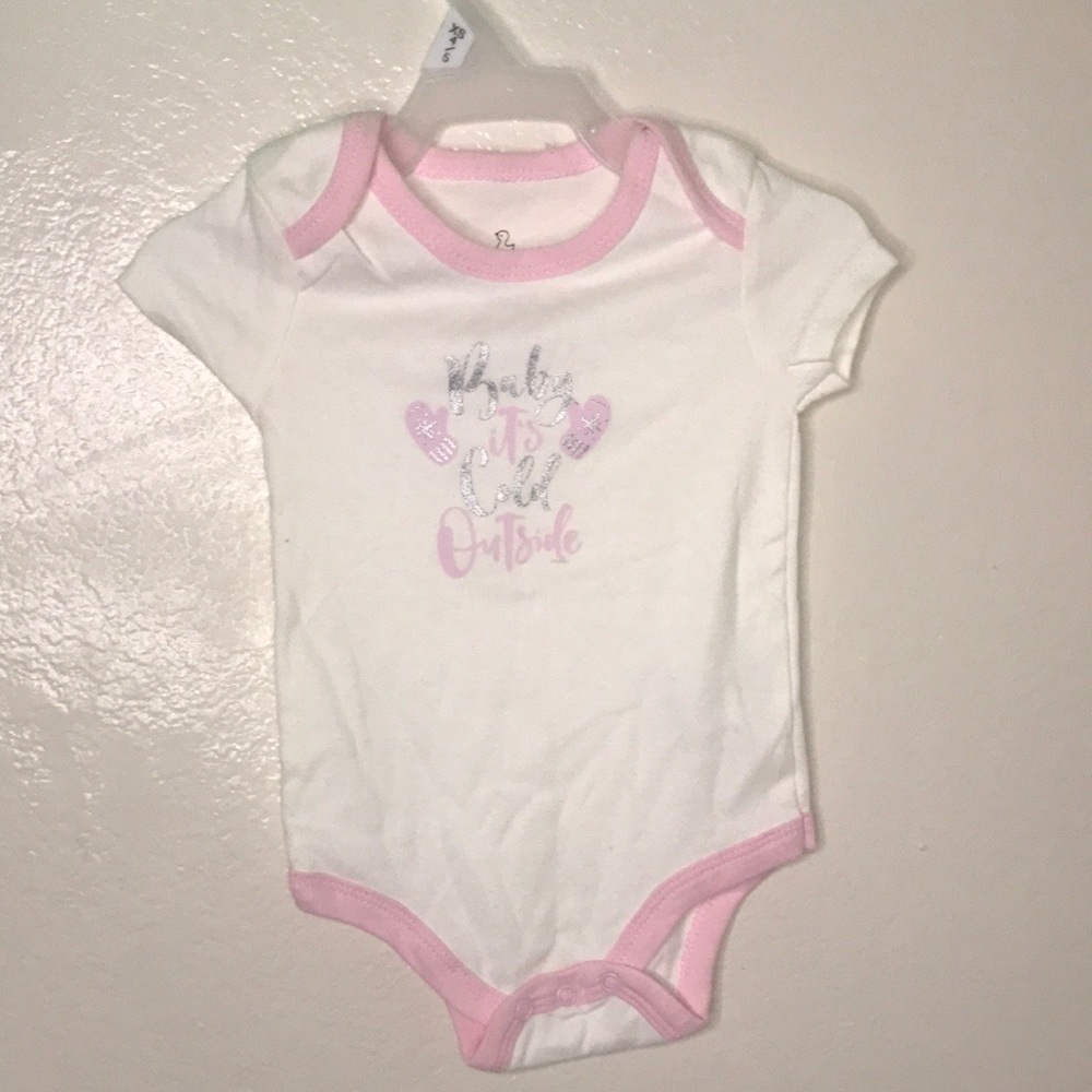 Duck duck pink & white snowman onesie